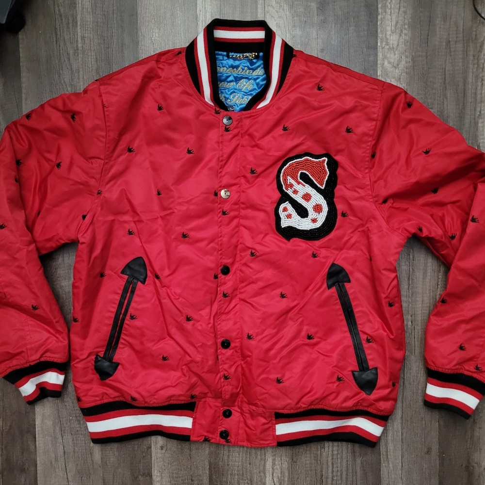 Women's Sabit Red Bomber Jacket Size XL